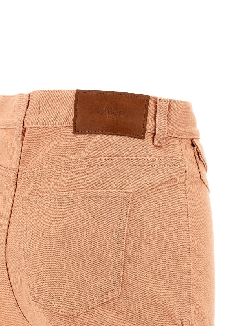 Chloé Garment-Dyed Cotton Denim Shorts