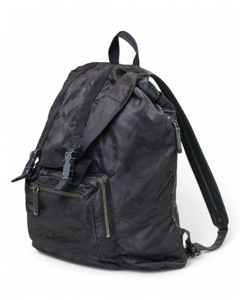 Valentino Black Camouflage Nylon Backpack
