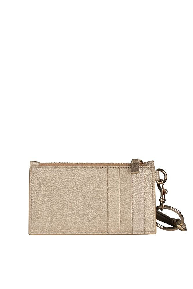 Balenciaga Gold Grained Leather Card Holder