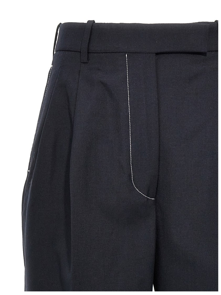 Thom Browne Wide Leg Wool Blend Trousers