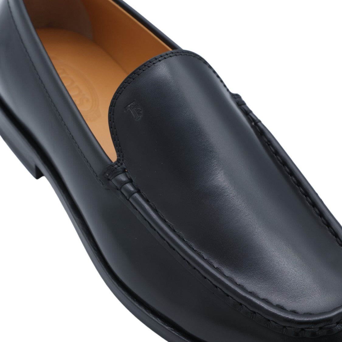 Tod's Sleek Leather Flat Shoes With Gold-Tone Stud Detail