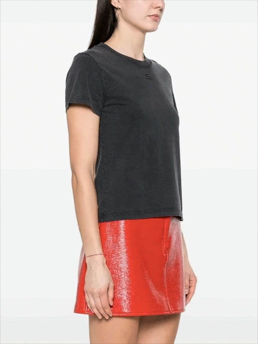 Courrèges Fitted Short-Sleeved T-Shirt With Subtle Embroidery