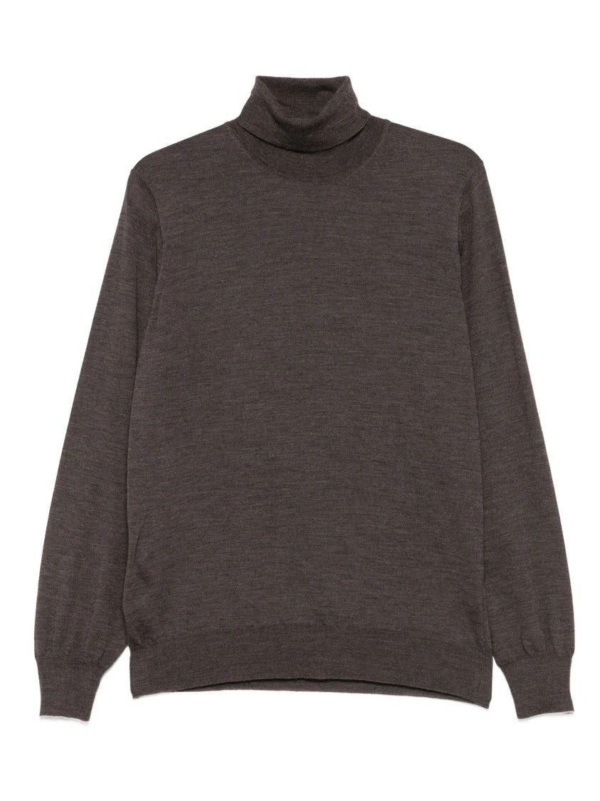 Brunello Cucinelli Turtleneck Knit Sweater In Timeless Grey