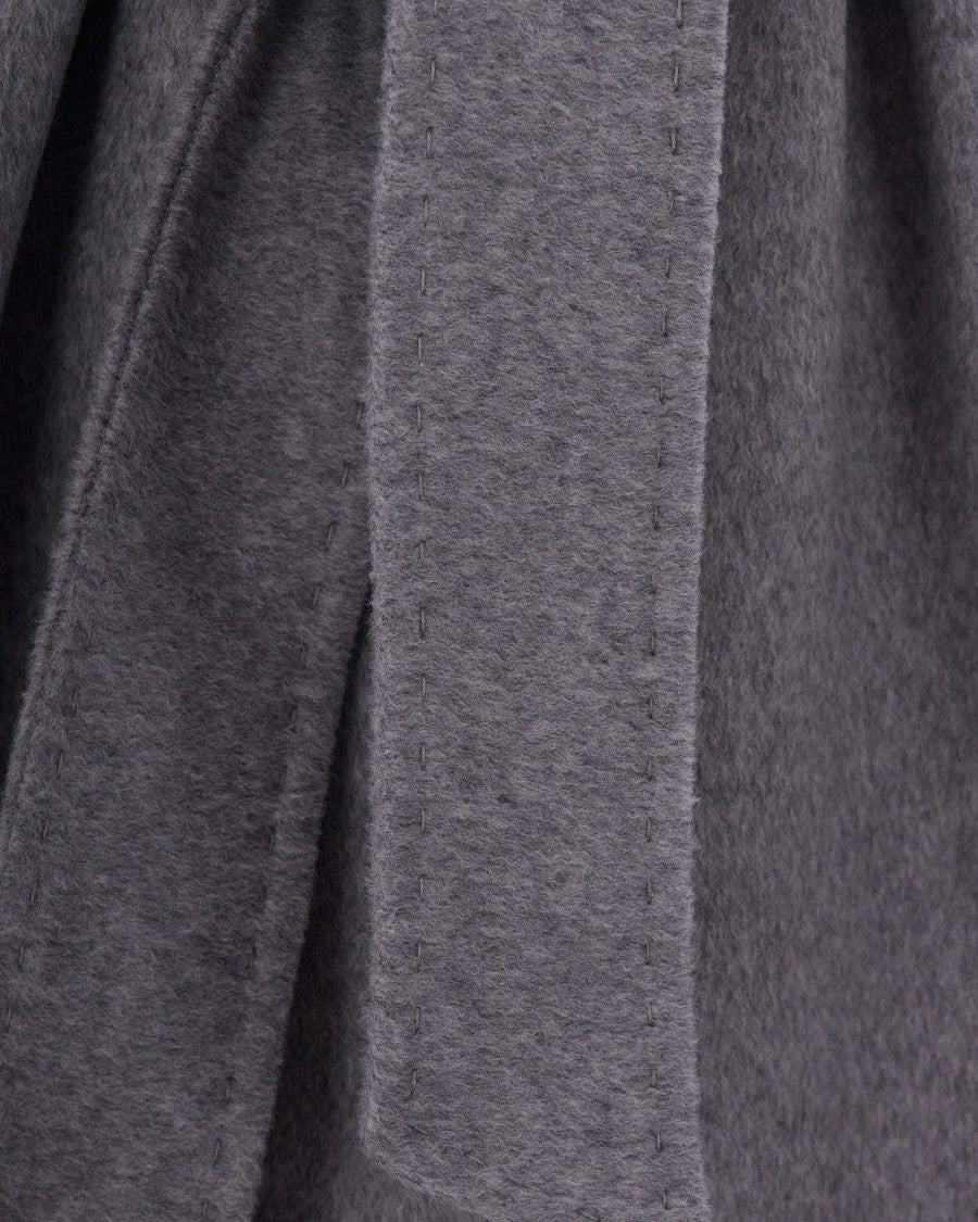 Max Mara Loriana Draped Shawl Collar Belted Pure Wool Coat