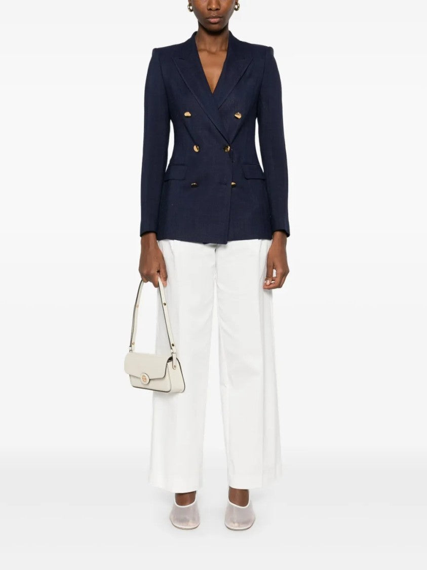 Tagliatore Tailored Double-Breasted Blazer With Sharp Lapels
