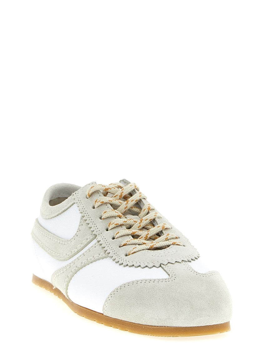 Dries Van Noten Suede Sneakers With Scalloped Edges And Leather Details