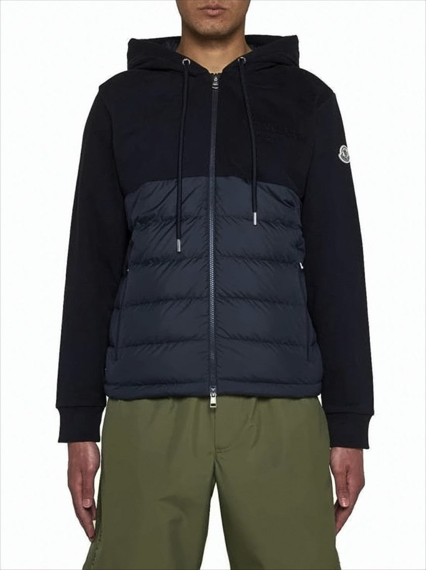 Moncler Quilted Padded Blue Jacket With Hood