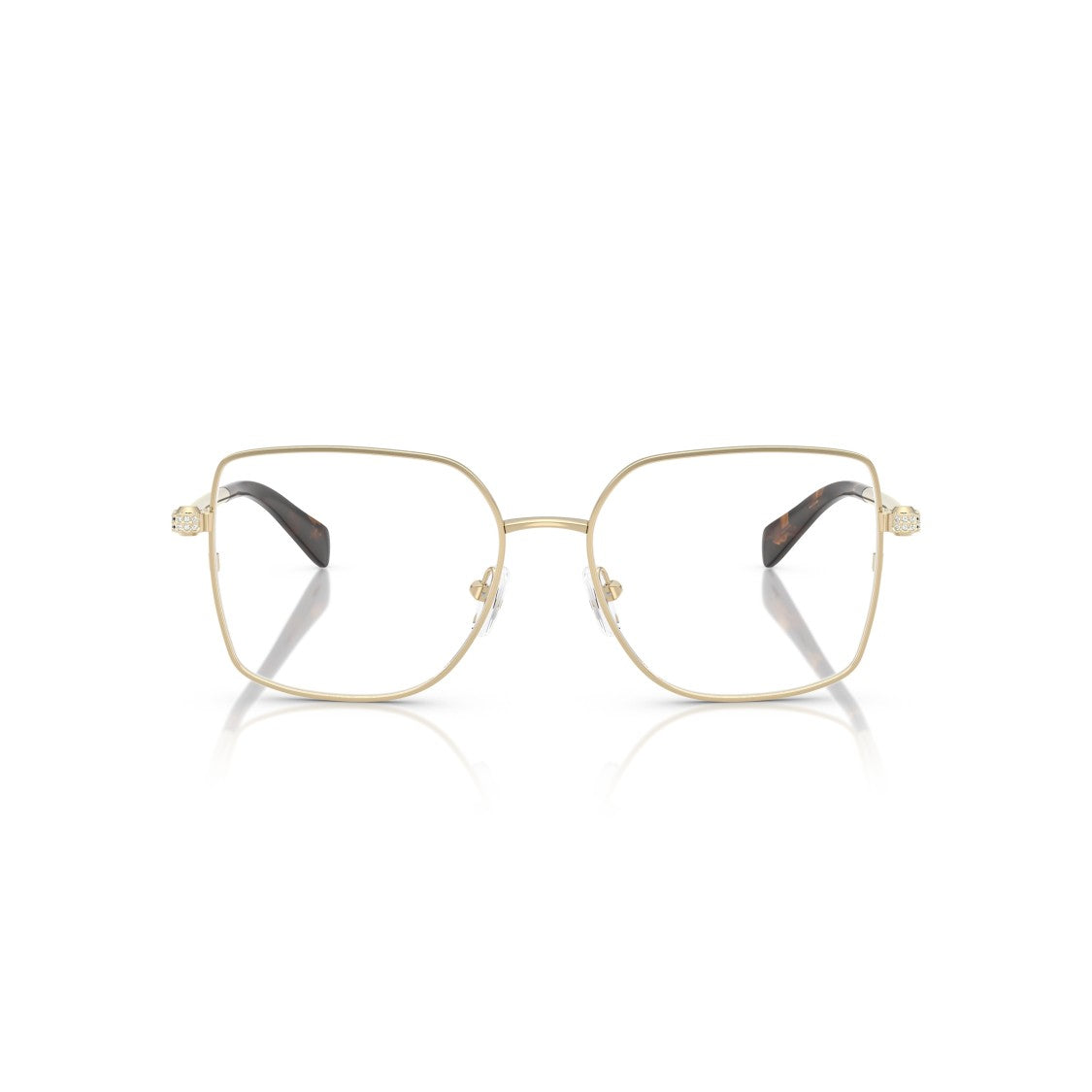 Michael Kors 0Mk3091b Square Metal Gold Finish Eyeglasses With Tortoiseshell Tips