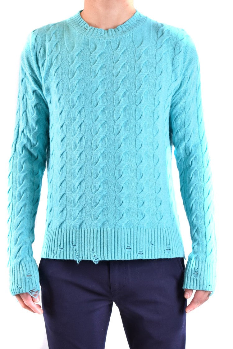 Laneus Cable Knit Sweater In Sky Blue
