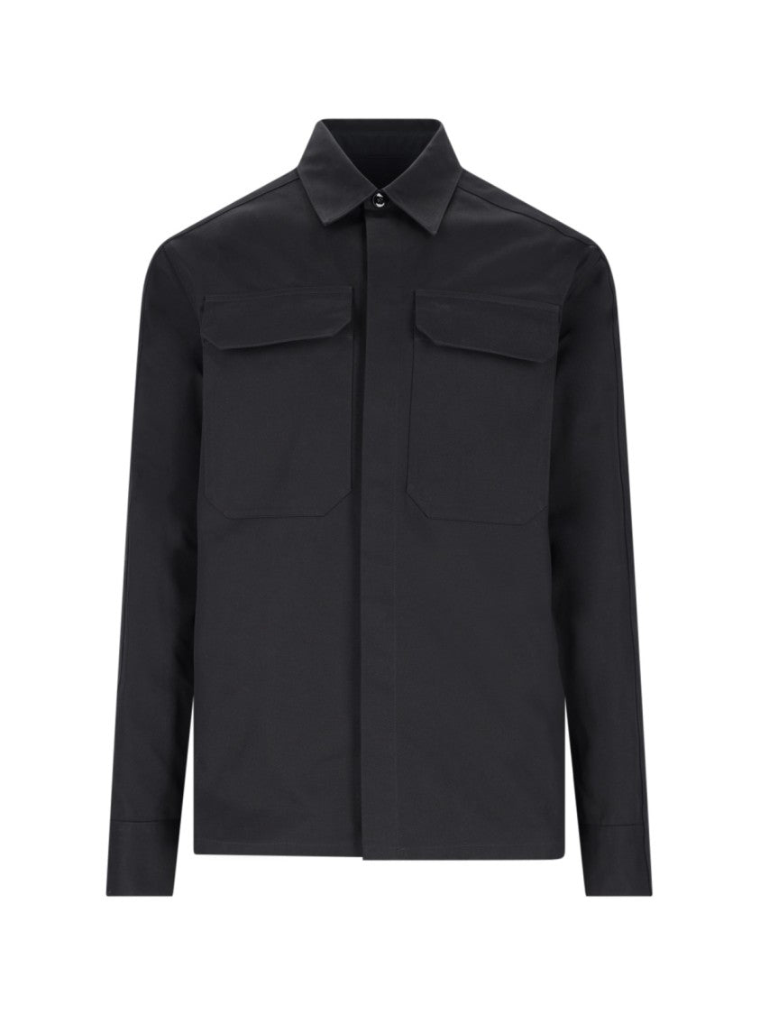 Jil Sander Black Cotton Utility Shirt
