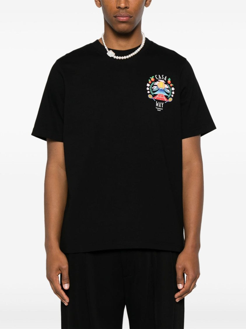 Casablanca Graphic Print Cotton T-Shirt With Design