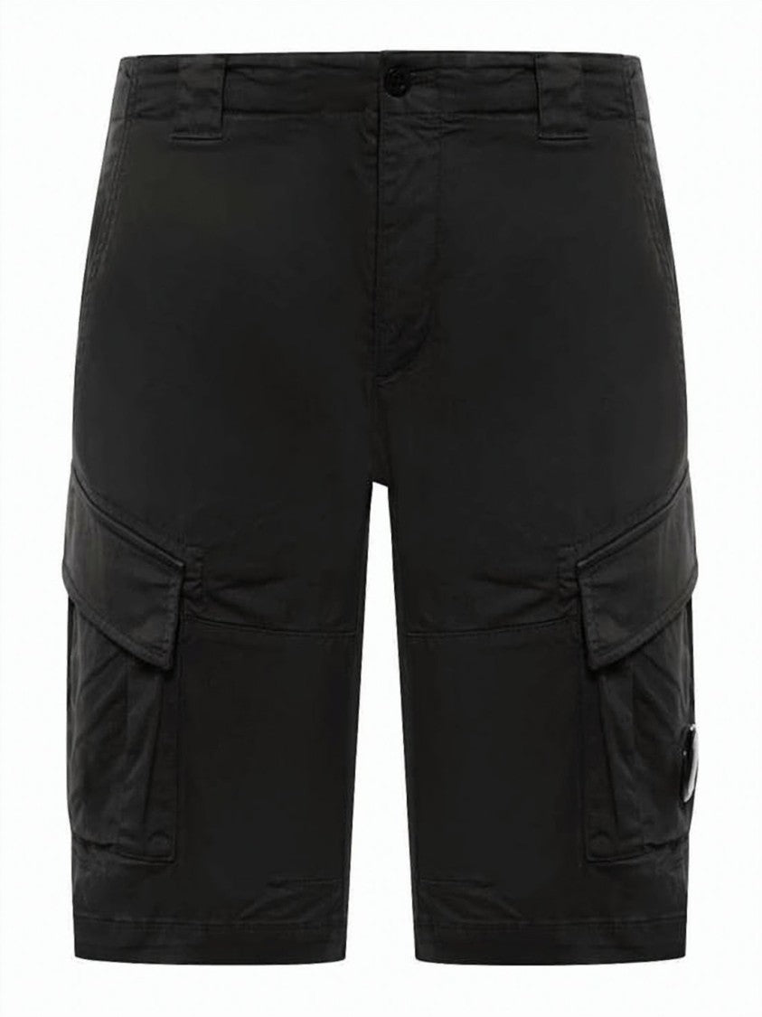C.P. Company Structured Black Shorts With Utility Pockets