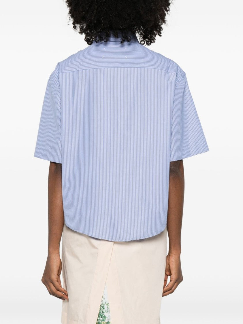 Maison Margiela Boxy-Fit Short-Sleeved Shirt With Vertical Stripes