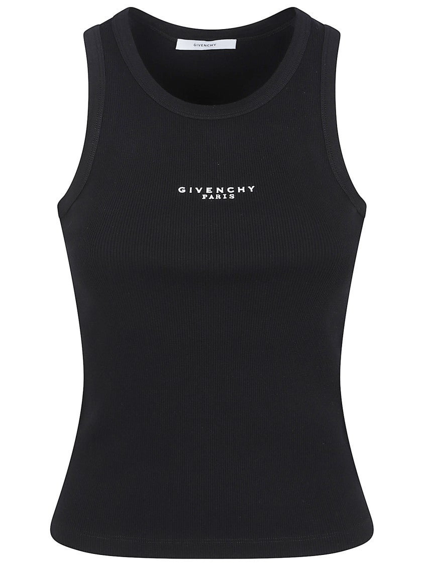 Givenchy Fitted Black Ribbed Tank