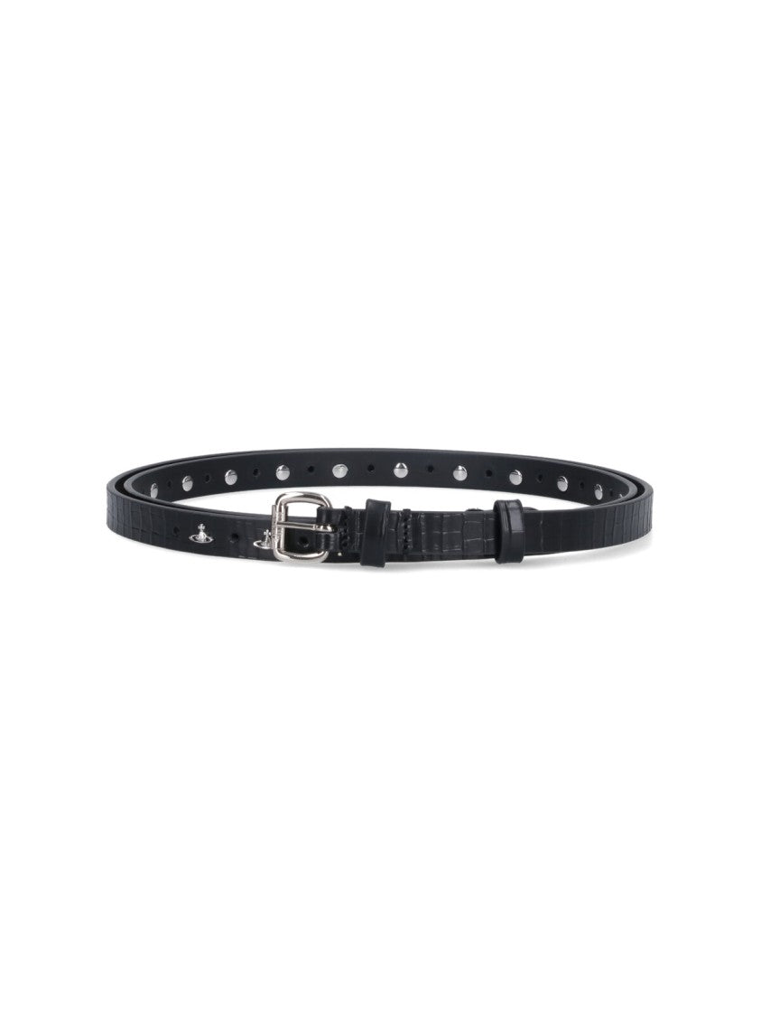 Vivienne Westwood "Orb" Thin Belt Black