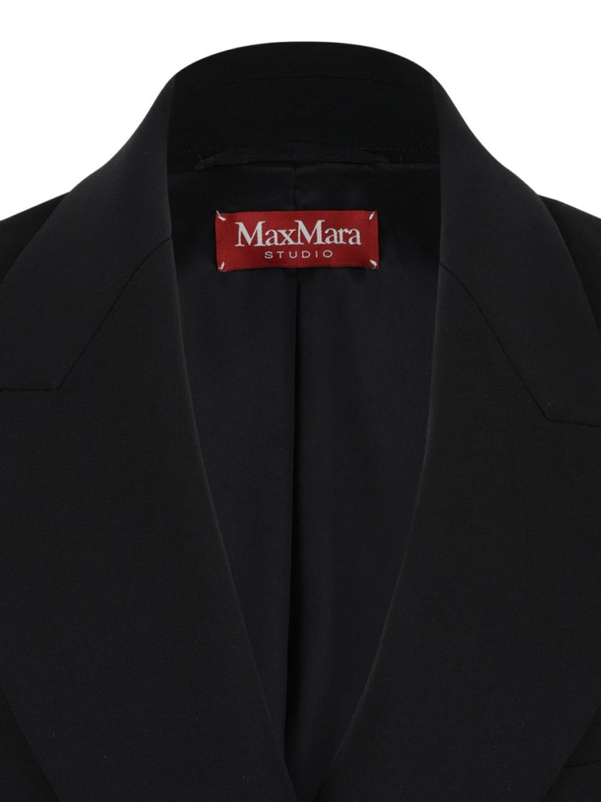 Max Mara Double-Breasted Black Jacket With Peak Lapels