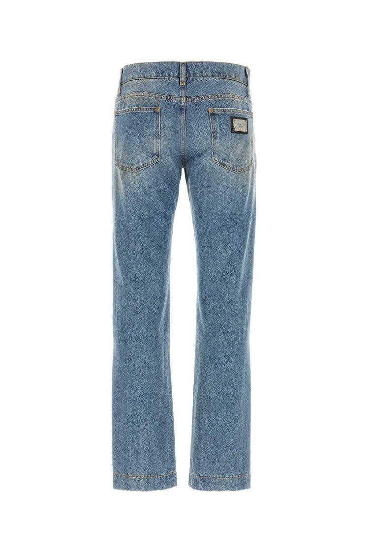 Dolce & Gabbana Vintage-Inspired Blue Denim Jeans With Distressed Details