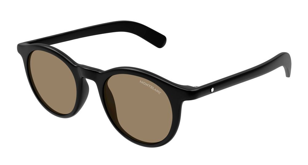 Montblanc Black Mb0353s Acetate Rounded Sunglasses