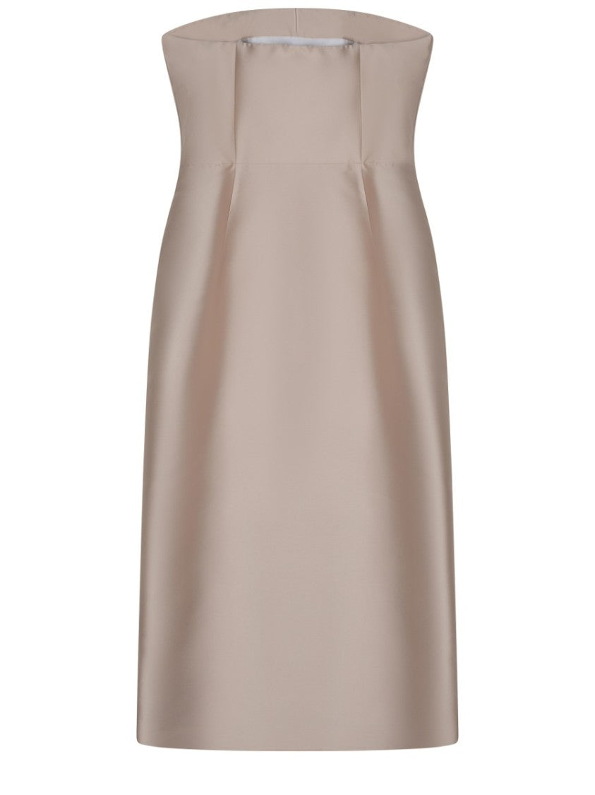 Alberta Ferretti Midi Dress With Structured Drape Detail