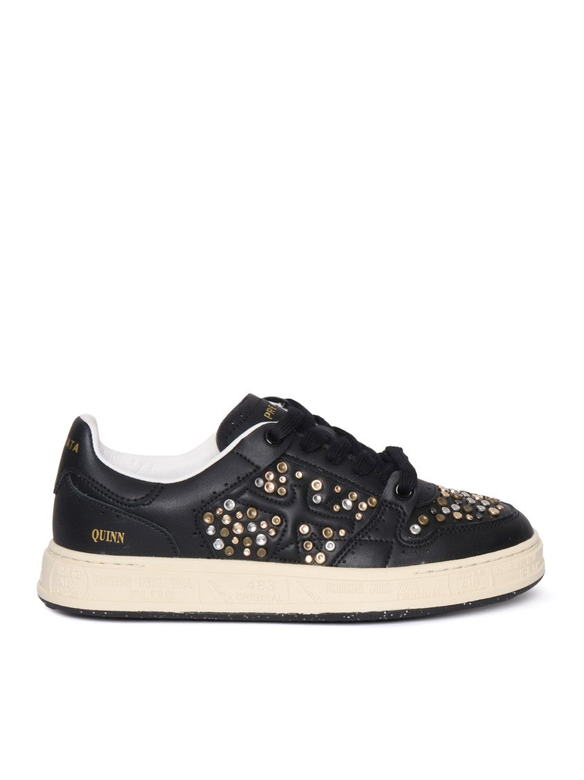 Premiata Smooth Leather Sneakers With Metallic Accents