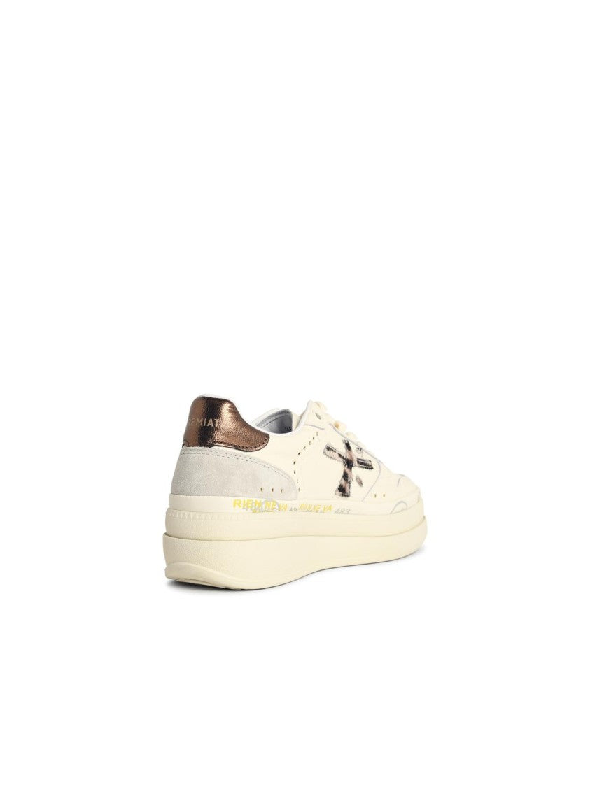 Premiata Micol' Ivory Leather Blend Sneakers