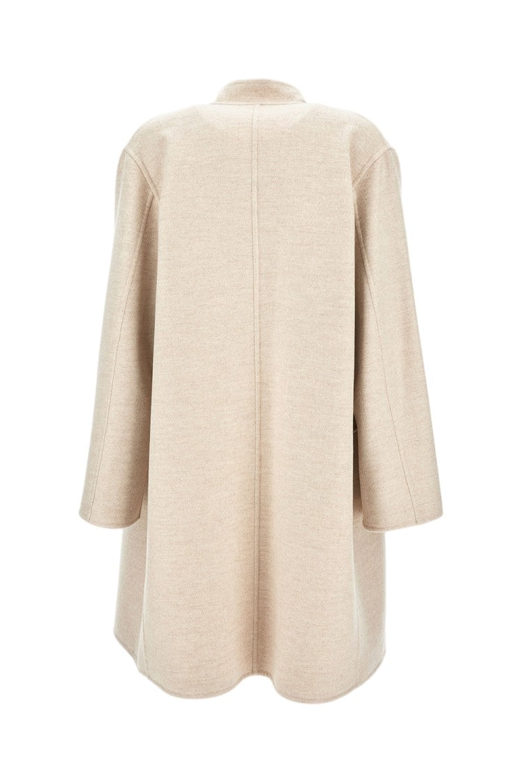 Dusan Unlined Cashmere Coat With Minimalist Open Front And Flap Pockets