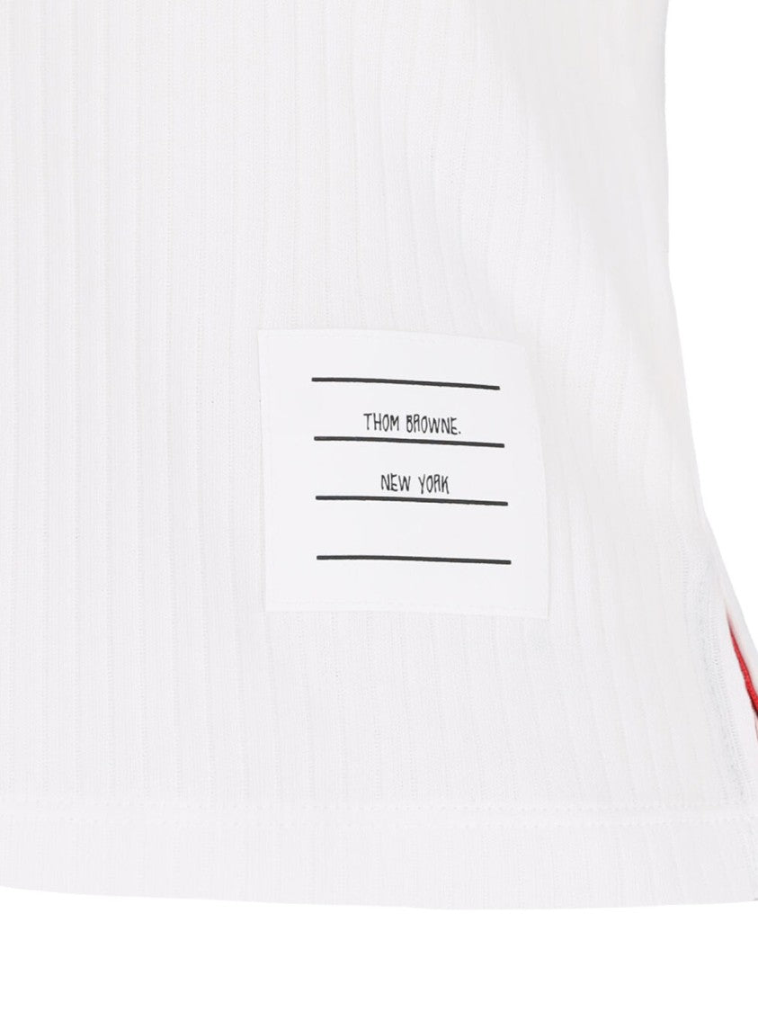 Thom Browne "Three Stripes" Logo T-Shirt – White
