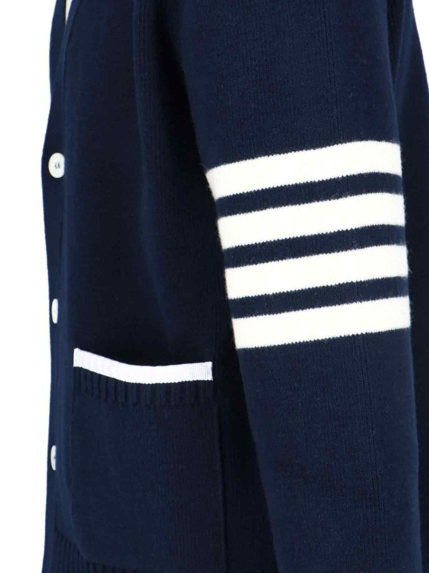 Thom Browne "4-Bar" Wool Cardigan – Navy