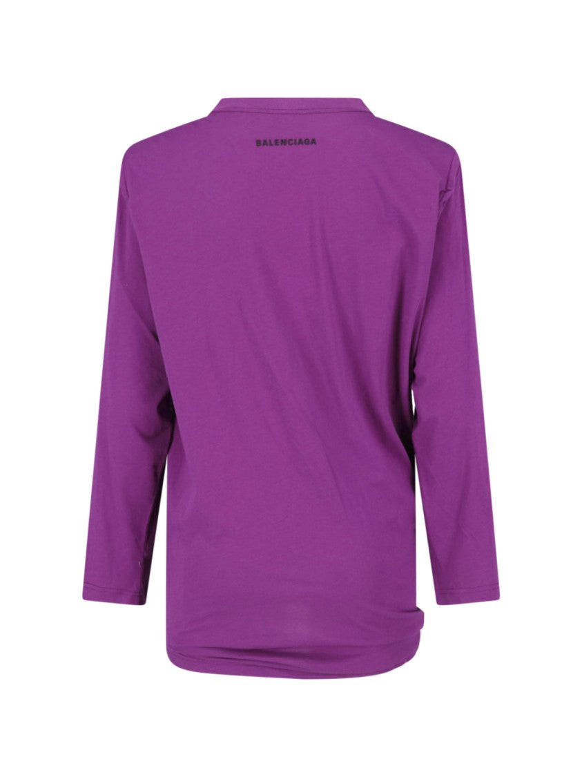 Balenciaga Viola Long-Sleeve Cotton T-Shirt