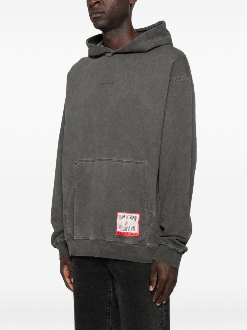 Vision Of Super Washed Gray Hoodie With Front Kangaroo Pocket