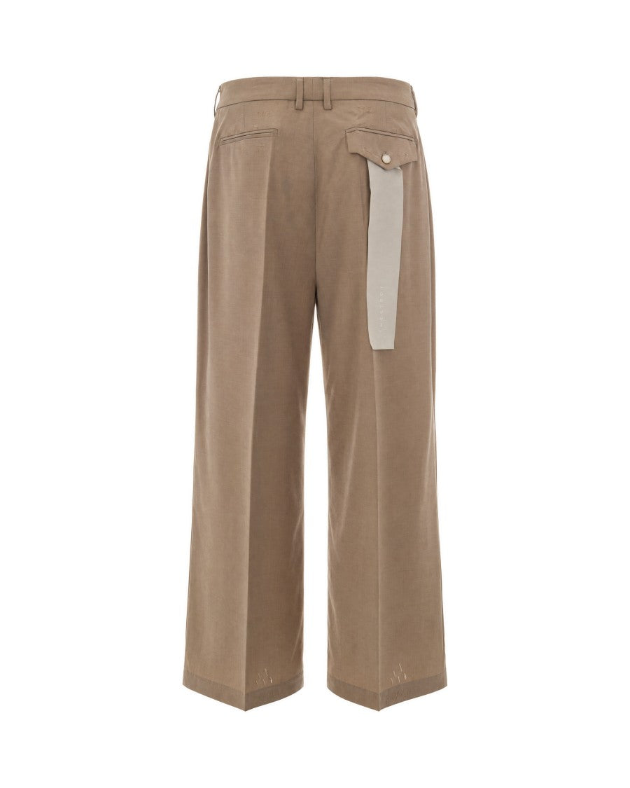 Thestroy Beige Inno Distressed Double Pleat Twill Casual Pants