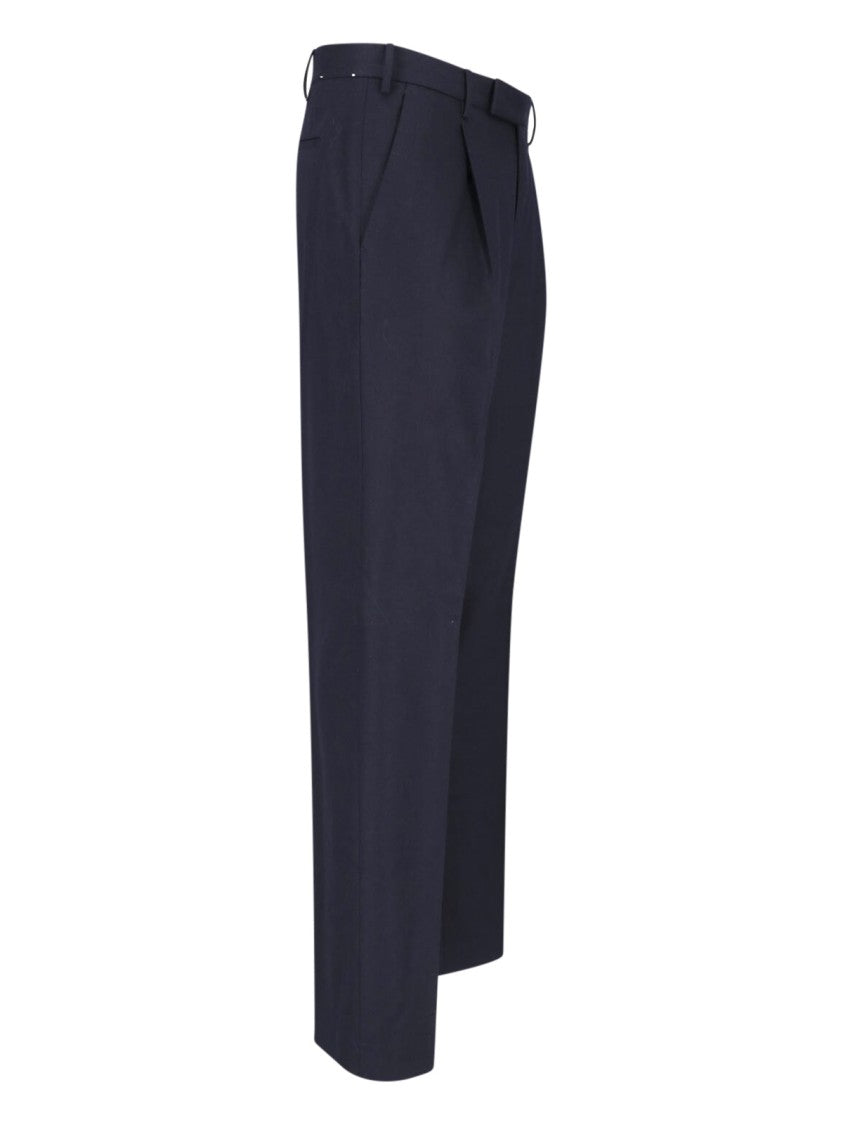 Pt Torino Black Straight-Leg Virgin Wool-Cashmere Trousers