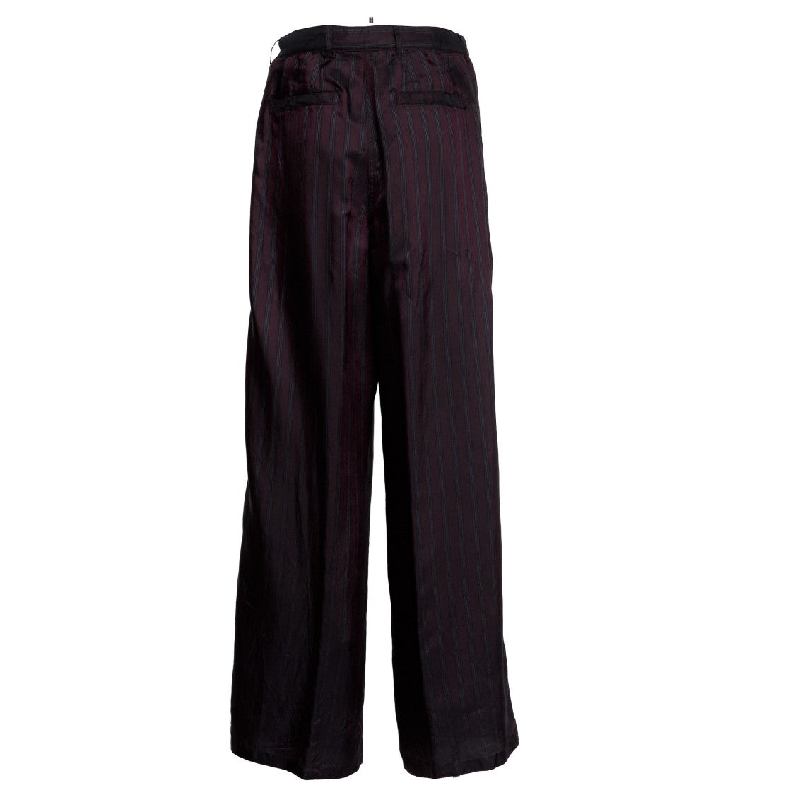 Dries Van Noten Burgundy Wide-Leg Trousers With High Waist