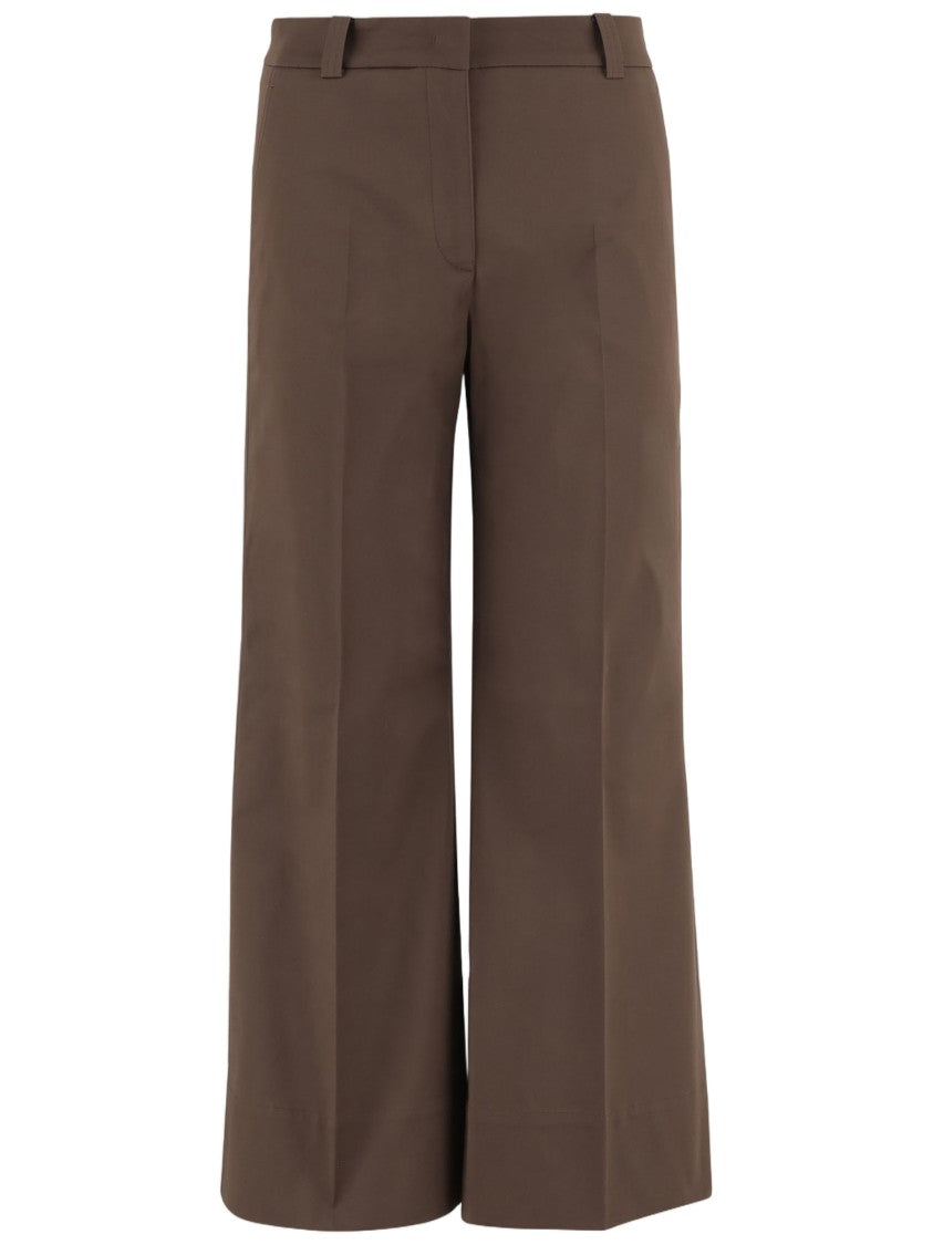 Ql2 Tailored Wide-Leg Stretch Cotton Pants