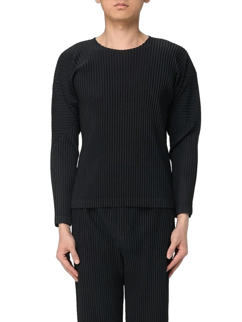 Homme Plissé Issey Miyake Pleated Long-Sleeve T-Shirt With Modern Aesthetic