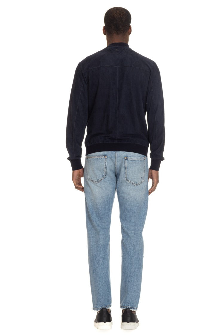 Salvatore Santoro Baseball Suede Bomber Jacket