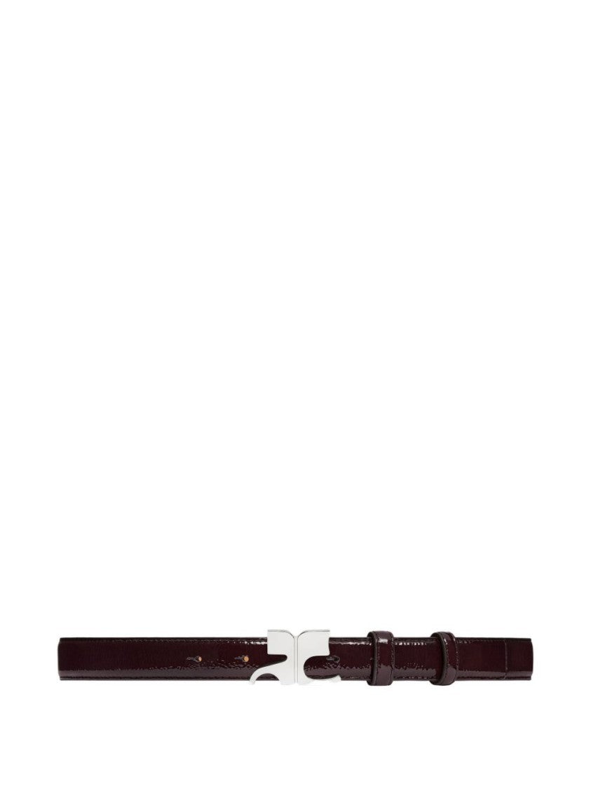 Courrèges Glossy Burgundy Patent Leather Belt