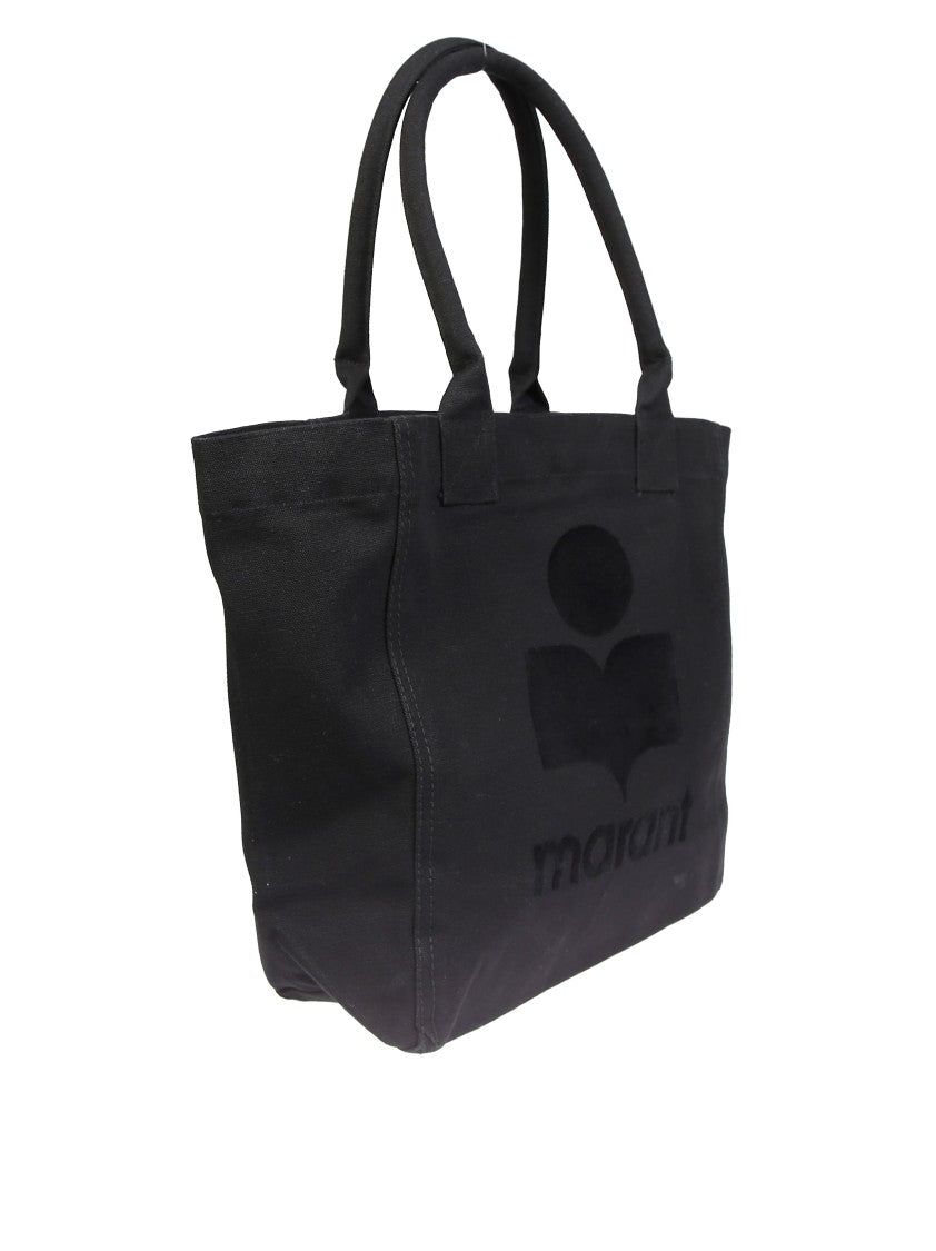 Isabel Marant Étoile Structured Black Cow Leather Tote With Subtle Logo