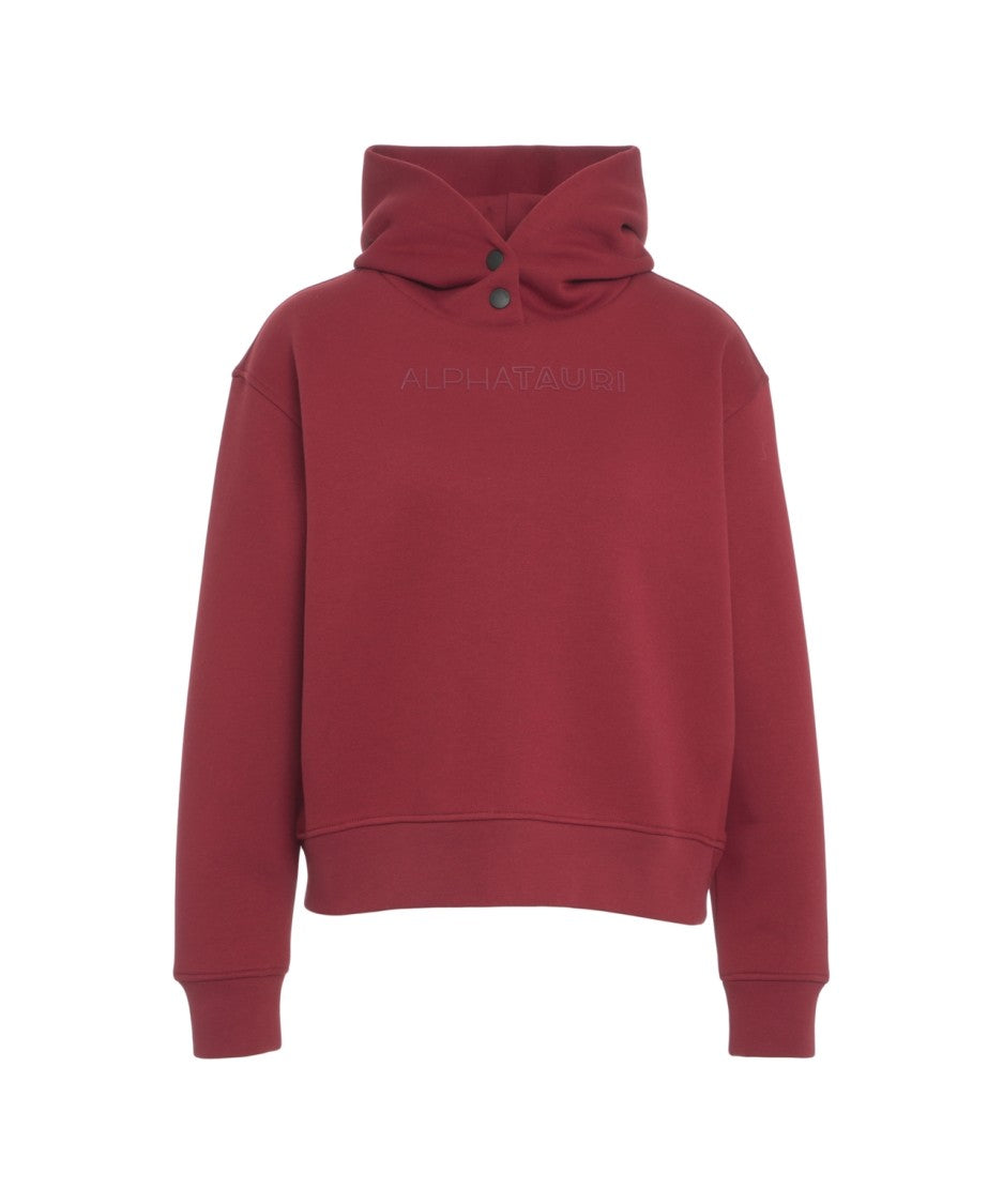 Alpha Tauri Hooded Sweatshirt With High Collar And Discreet Logo