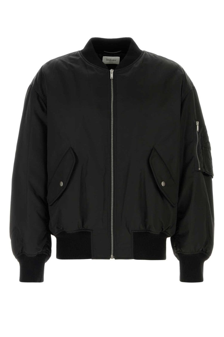 Saint Laurent Black Nylon Bomber Jacket