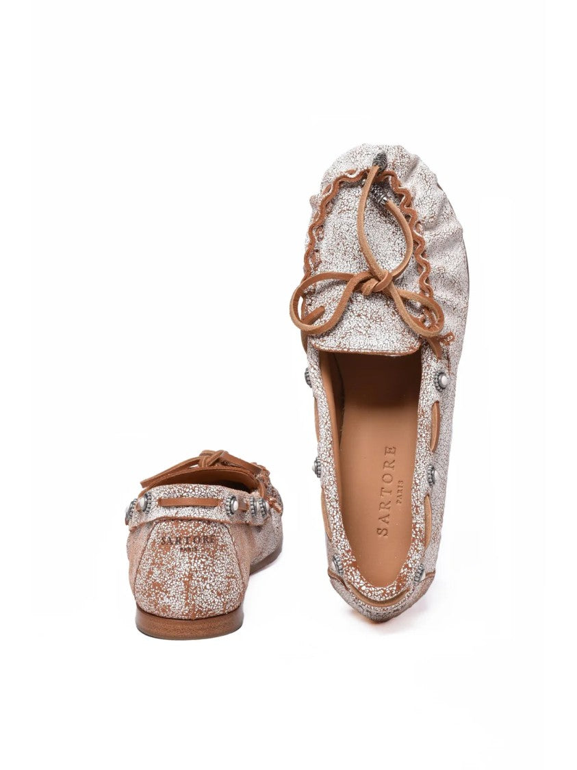 Sartore Brown Worn Effect Leather Loafers