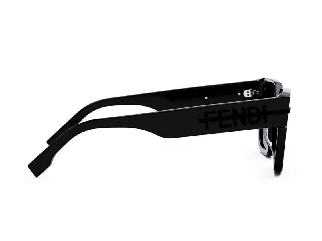Fendi Glossy Black Fe40078i Oversized Square Acetate Sunglasses