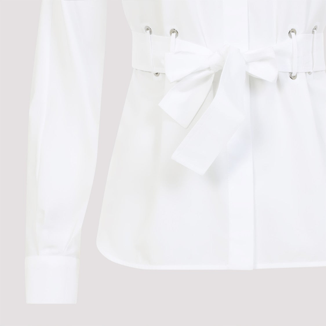 Max Mara White Cotton Juglas Belted Shirt