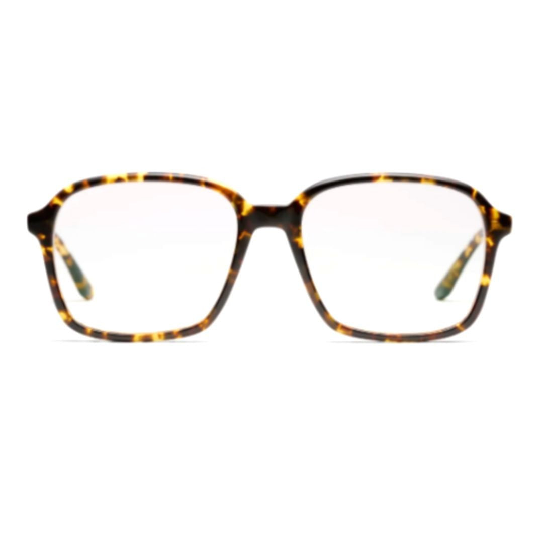 Peter And May Marguerite Square Acetate Eyeglasses With Yellow Tortoise Shell Pattern
