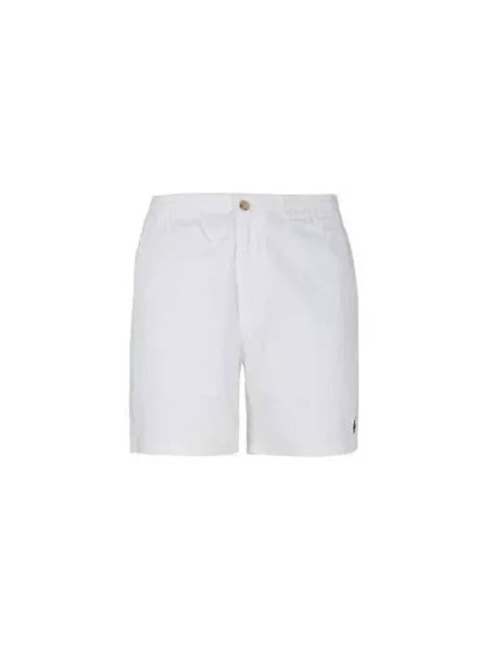 Polo Ralph Lauren Minimalist White Shorts With Button Closure And Embroidered Detail