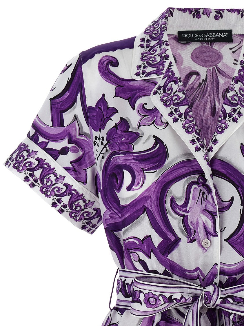 Dolce & Gabbana Maiolica' Print Pajama Shirt