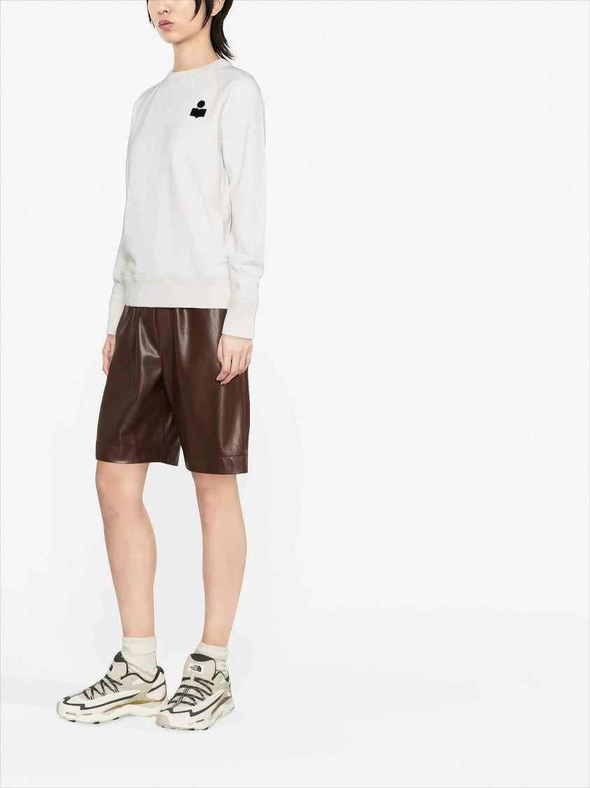 Isabel Marant Étoile Minimalist White Sweatshirt With Embroidered Logo