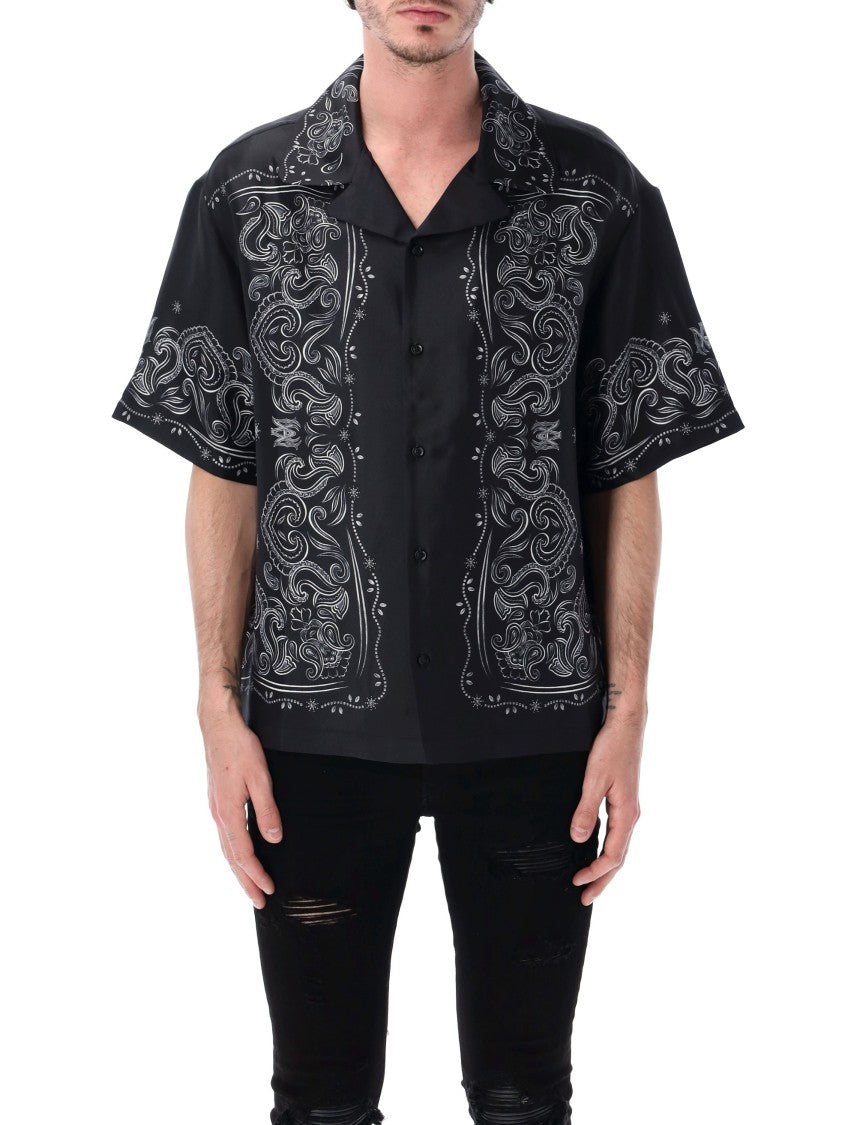 Amiri Bandana Paint Oversized Bowling Shirt