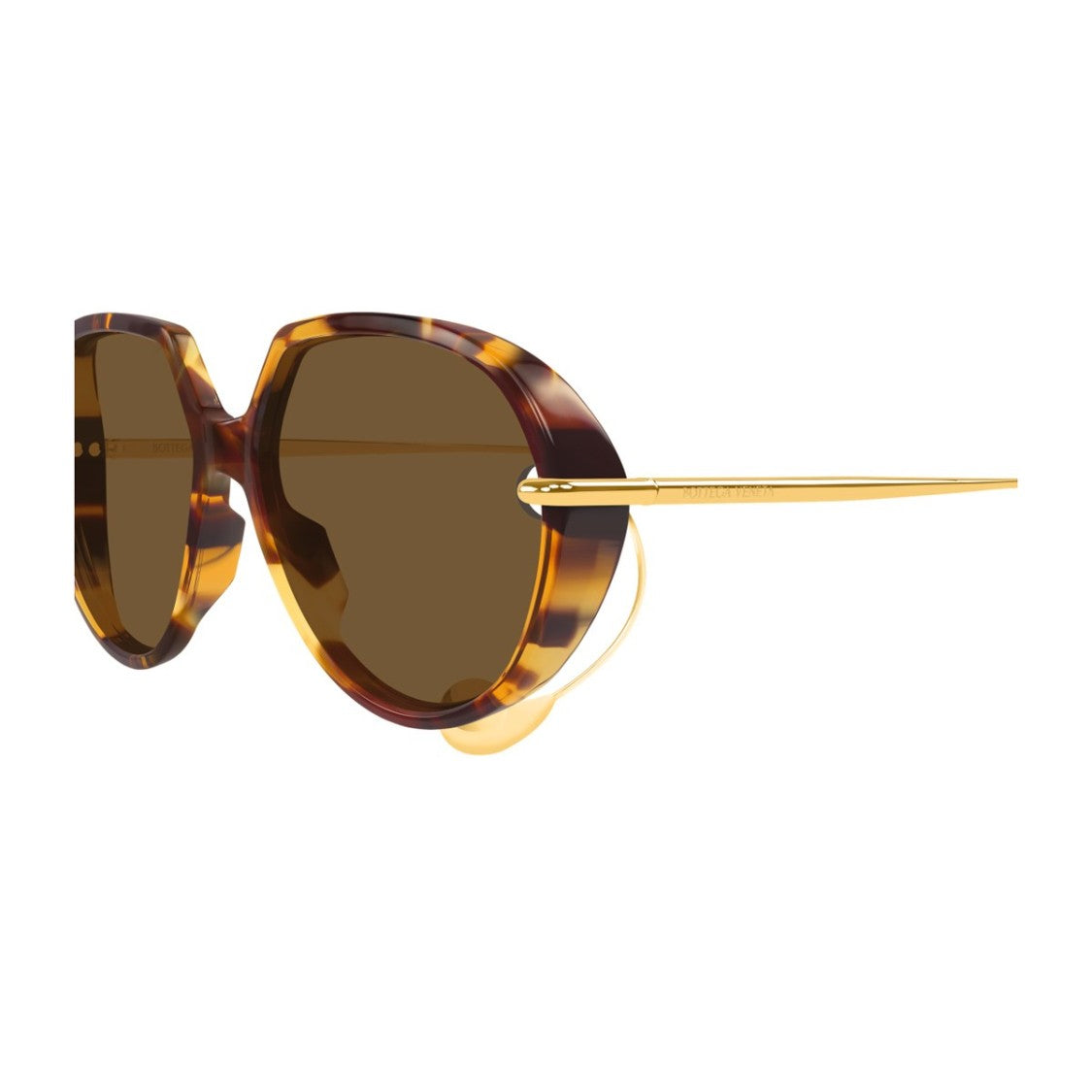 Bottega Veneta Havana Unapologetic Bv1436s Recycled Acetate-Blend Round Sunglasses
