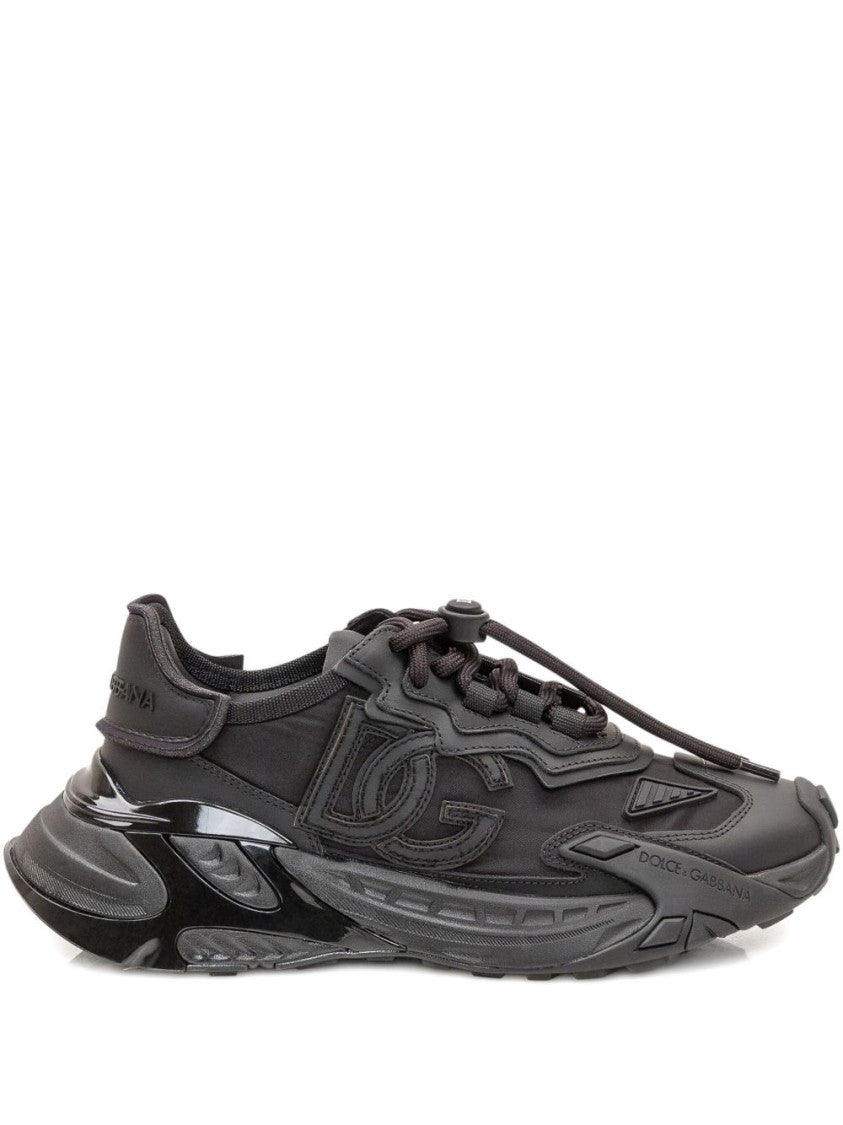 Dolce & Gabbana All-Black Sneakers With Sculpted Sole